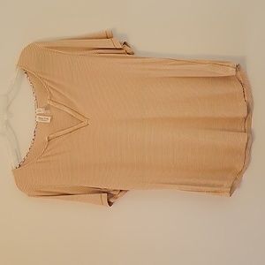 Meadow Rue by Anthropologie Striped Short Sleeve Top, Size Large